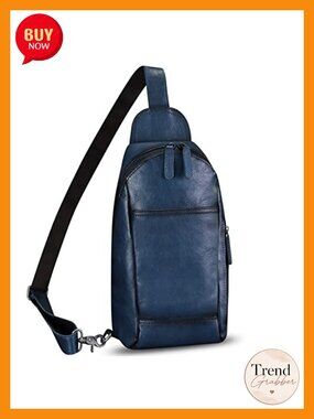 Genuine Leather Sling Bag Handmade Retro Crossbody Backpack Purse Hiking Daypack